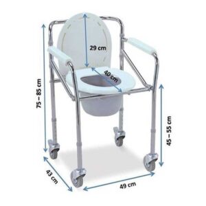 Aluminium Commode Chair With Wheels (696L)