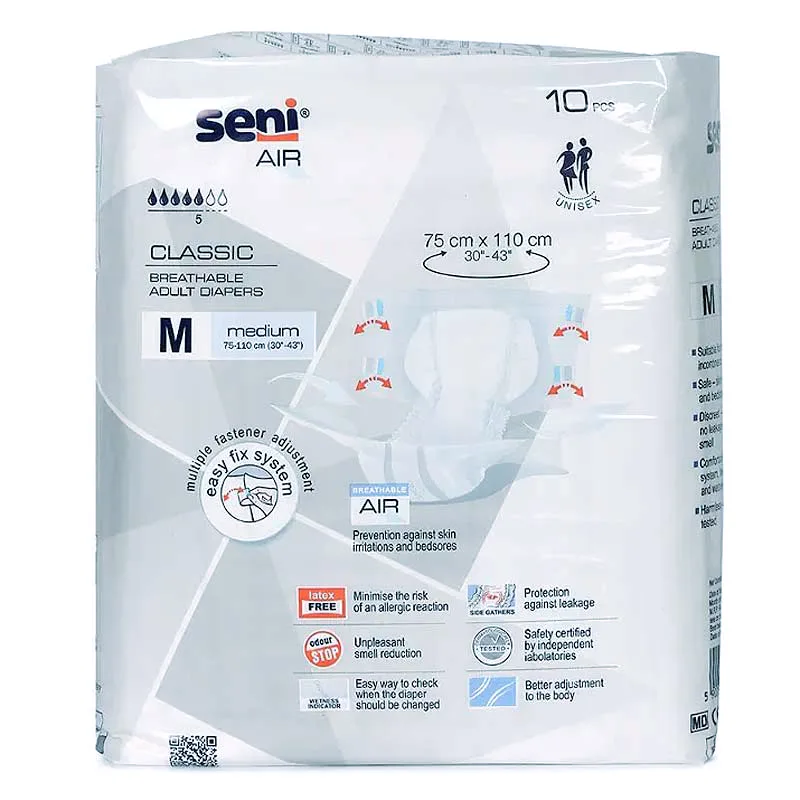 Disposable Adult Diaper - Seni Air Classic Medium - A Pack of 3 - Image 2