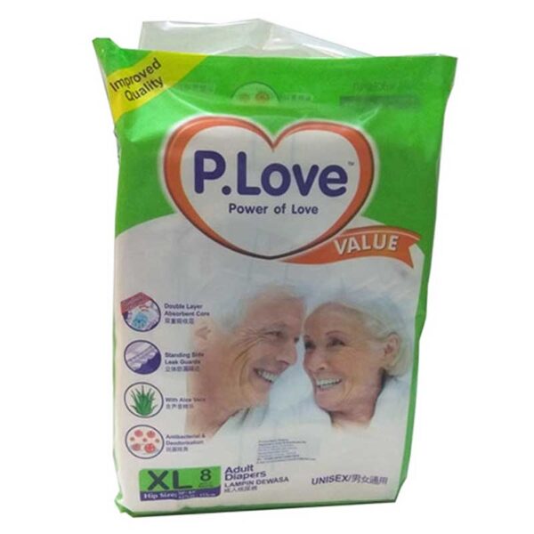 Disposable Adult Diaper - P. Love - XLarge (8 Pcs)