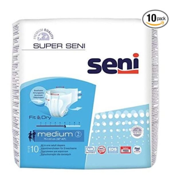 Super Seni Breathable Adult Diapers (Medium) (10s)