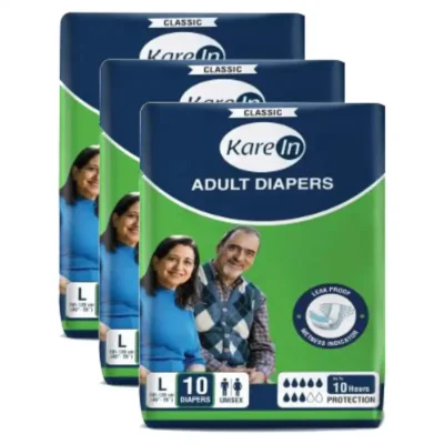 KareIn Classic Adult Diaper – Large – A Pack of 3
